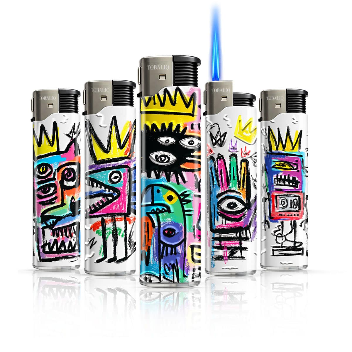 41770_e3 TOBALIQ, Jet Flame 3D Metallic, Feuerzeug, Jetflamme, Sturmfeuerzeug, nachfüllbar, Metalloptik, Piezo, Gasfeuerzeug, Qualität