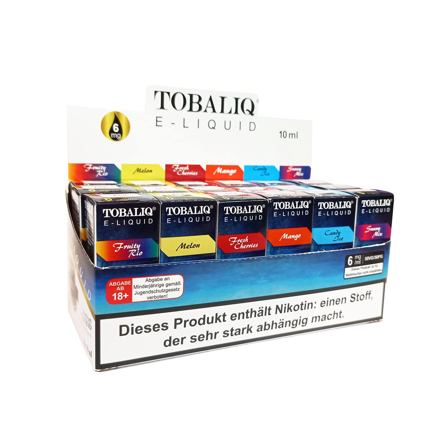 TobaliQ E-Liquid 18er Display MIX 2, 6mg Nikotin, 10ml TobaliQ E-Liquid 18er Display MIX 2, 6mg Nikotin, 10ml