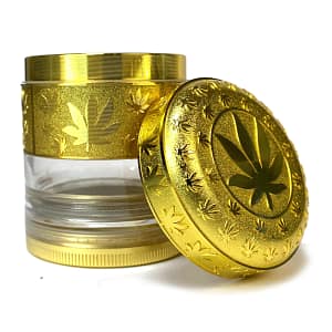 TOBALIQ Metall Herbal Grinder " Clear Cannabis", 6er Display