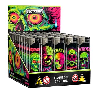 TOBALIQ, Jet Flame 3D Metallic, Feuerzeug, Jetflamme, Sturmfeuerzeug, nachfüllbar, Metalloptik, Piezo, Gasfeuerzeug, Qualität